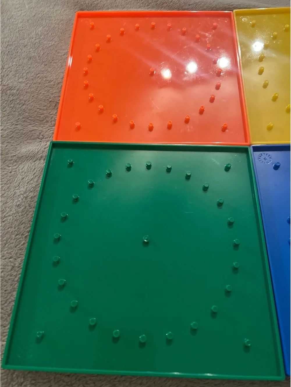 Set of 5 Colorful Plastic Geoboards for Educational Use